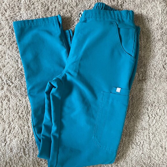 RARE Figs Yola Skinny Scrub Pants XS Reg / Pacific Blue - Picture 1 of 2